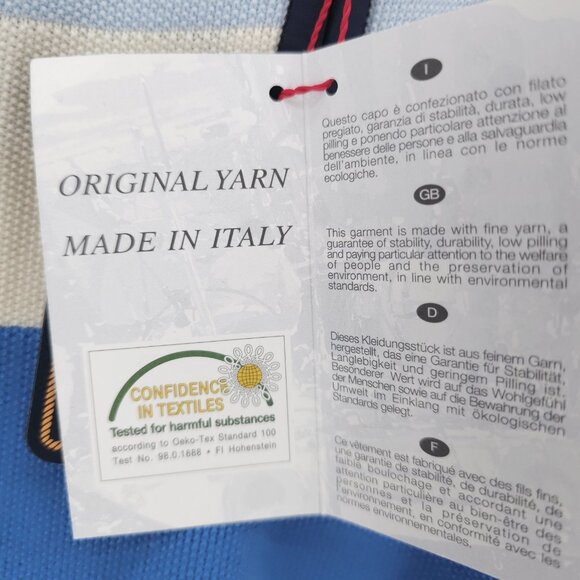 NWT GREEN COAST YACHTING Outfits 1/4 Zip Pullover Striped Nautical Size IT 54 - Picture 7 of 10